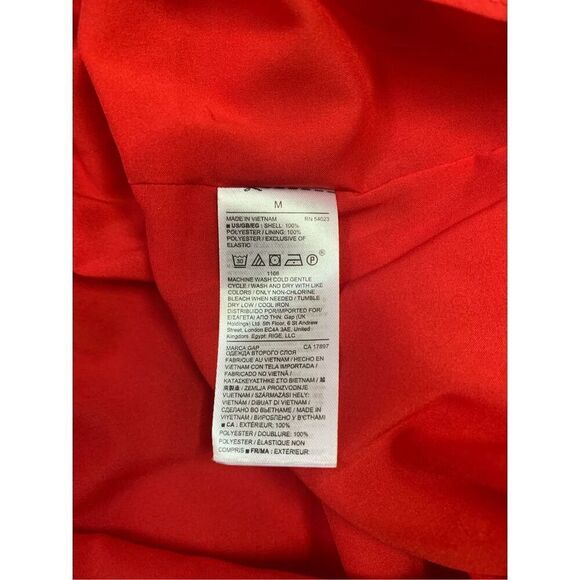 GAP Red Floral Print Long Sleeve Ruffle Dress Medium - Picture 9 of 9